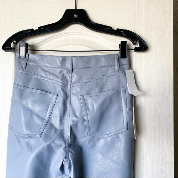 Aritzia Pant Melina High-Rise Straight-Leg Vegan-Leather Marble Grey 2 NWT - Picture 7 of 8